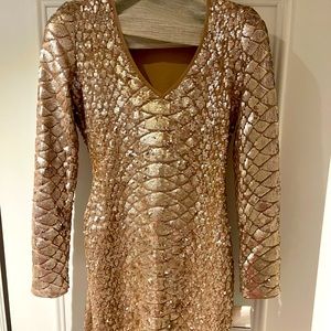 Brand new gold, sequin dress